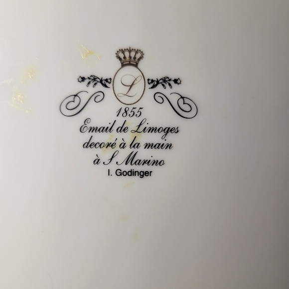 1855 Email de Limoges I. Godinger 7.5” Plate Cat & Kittens‎ - Picture 3 of 4